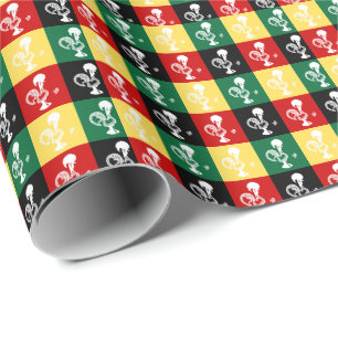 Portuguese Rooster of Barcelos colourful pattern Wrapping Paper