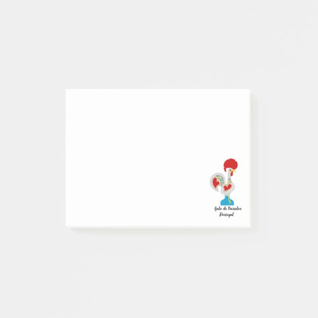 Portuguese Rooster of Barcelos in white Post-it Notes (Front)