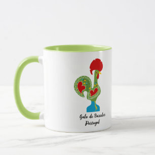 Portuguese Rooster of Luck in green colour Mug