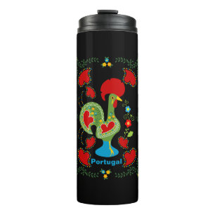 Portuguese Rooster of Luck in green colour Thermal Tumbler