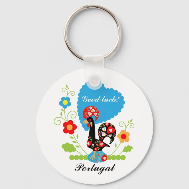 Portuguese Rooster of Luck Keychain (Front)