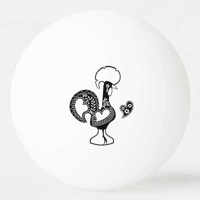 Portuguese Rooster of luck Ping Pong Ball (Front)