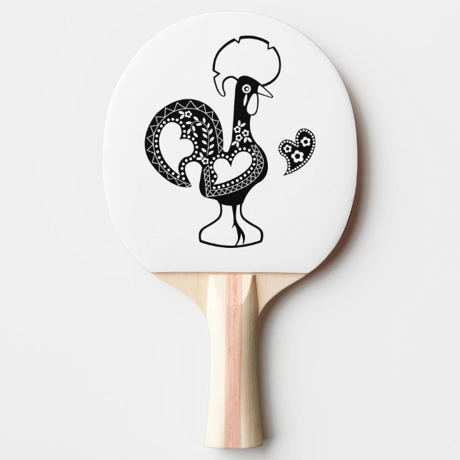 Portuguese Rooster of luck Ping Pong Paddle (Front)