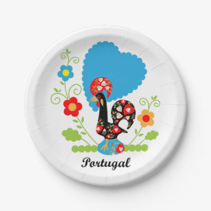Portuguese Rooster Paper Plate