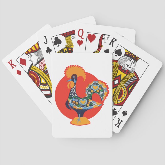 Portuguese Rooster Playing Cards (Back)