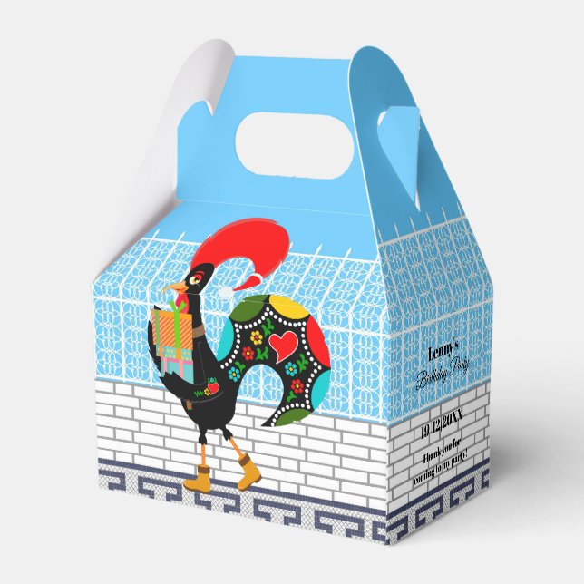 Portuguese Rooster with Birthday Gifts Favor Box (Back Side)