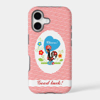 Portuguese rooster with red polka dots