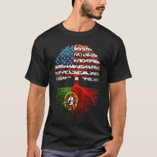 Portuguese Roots American Grown Portugal Flag T-Shirt