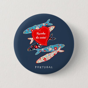 Portuguese sardines 2 inch round button