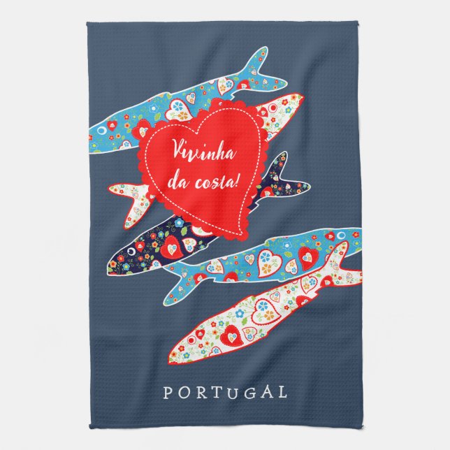 Portuguese sardines kitchen towel (Vertical)