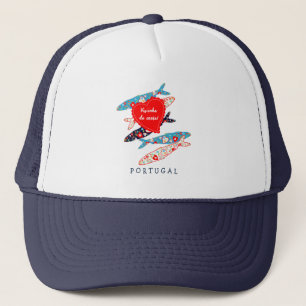 Portuguese sardines with flowers made in Portugal Trucker Hat