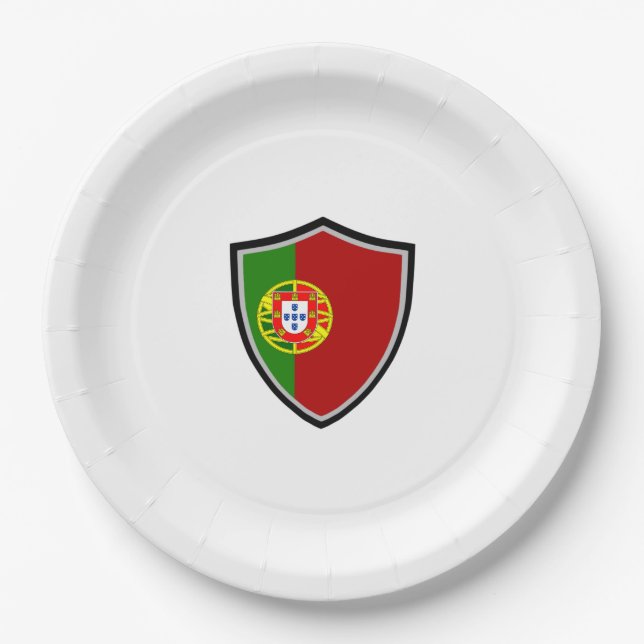 Portuguese shield flag paper plate (Front)