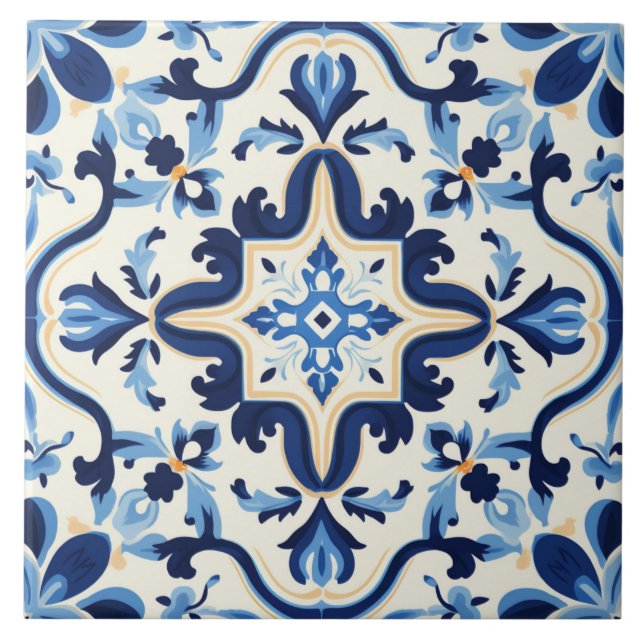 Portuguese style cute pattern  tile (Front)