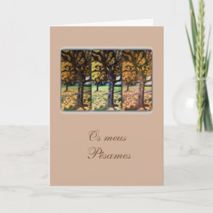 Portuguese sympathy card/condolences: Fall tree Card