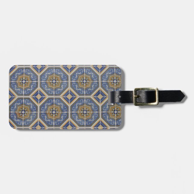 Portuguese tile luggage tag (Front Horizontal)