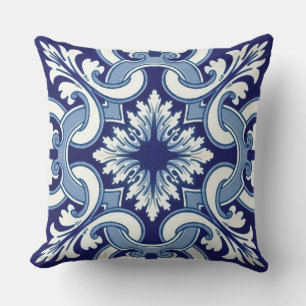 Portuguese tile outdoor pillow