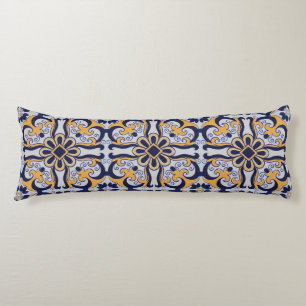 Portuguese tile pattern body pillow