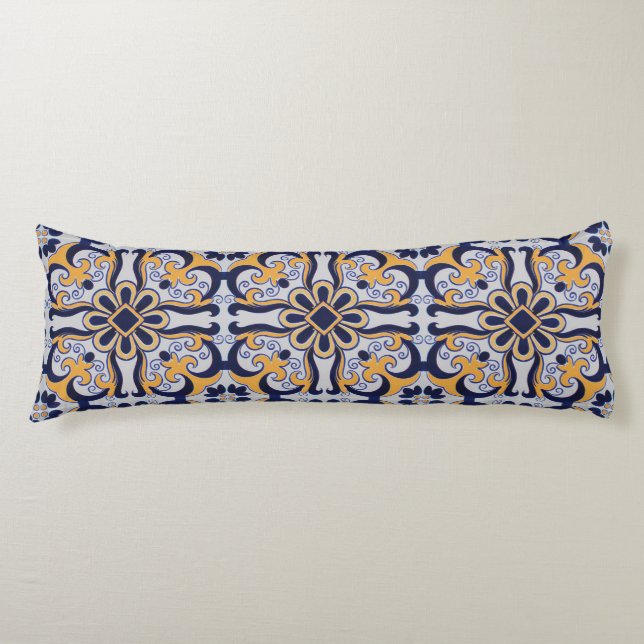 Portuguese tile pattern body pillow (Front)