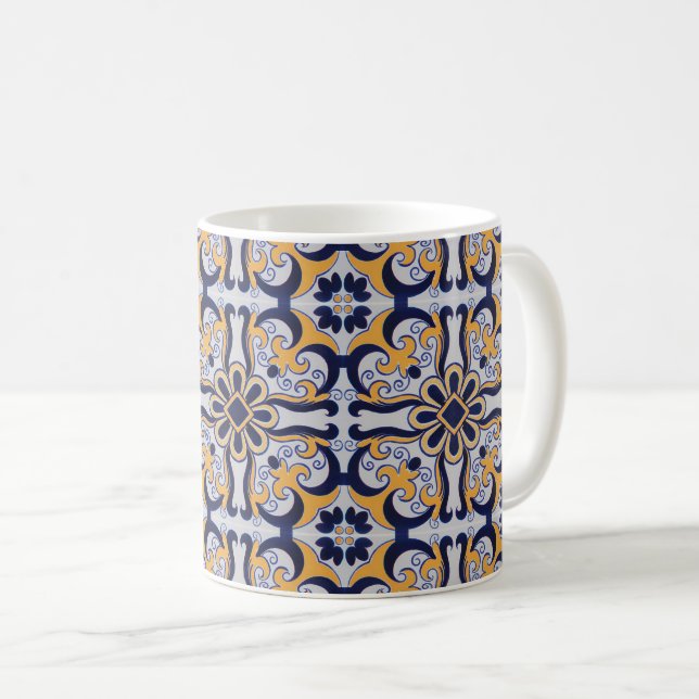 Portuguese tile pattern coffee mug (Front Right)
