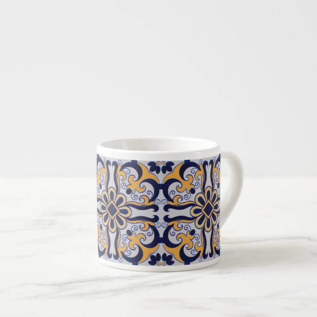 Portuguese tile pattern espresso cup (Front Right)