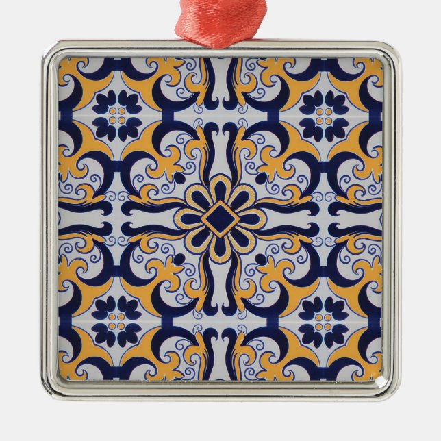 Portuguese tile pattern metal ornament (Front)