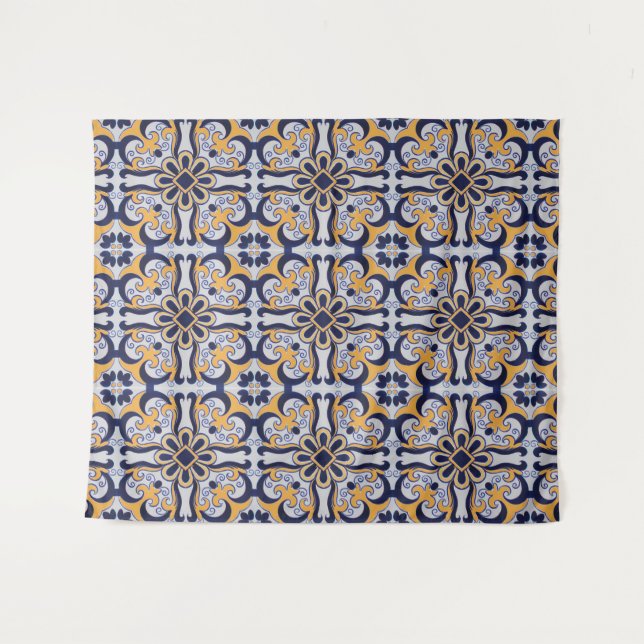 Portuguese tile pattern tapestry (Front (Horizontal))