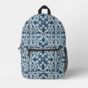 Portuguese tile printed backpack