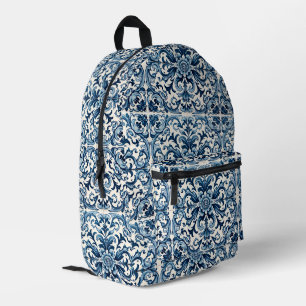 Portuguese tile printed backpack