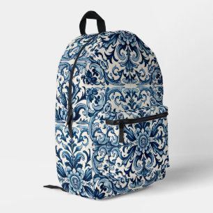 Portuguese tile printed backpack