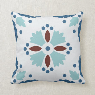 Portuguese tile throw pillow
