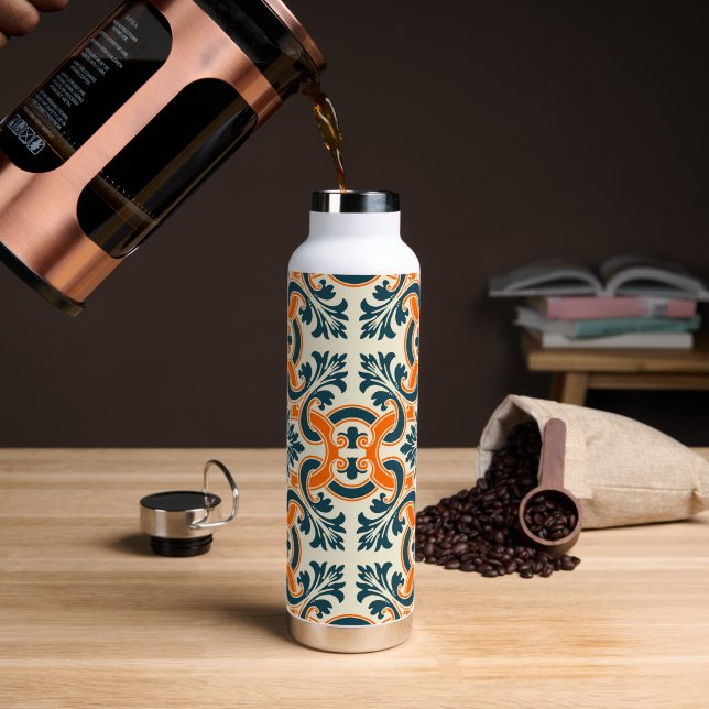Portuguese tile water bottle (Coffee)