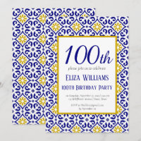 Portuguese Tiles 100th Birthday Mediterranean