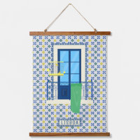 Portuguese tiles and window balcony with bird