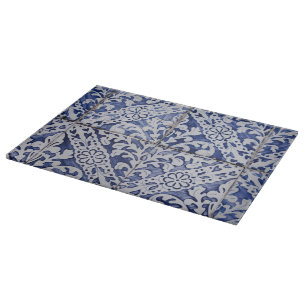 Portuguese Tiles - Azulejo Blue and White Floral Cutting Board