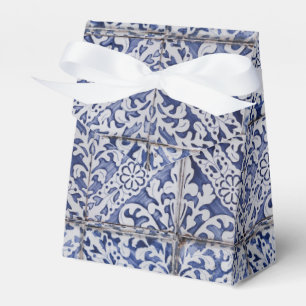 Portuguese Tiles - Azulejo Blue and White Floral Favor Box
