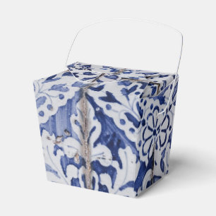 Portuguese Tiles - Azulejo Blue and White Floral Favor Box