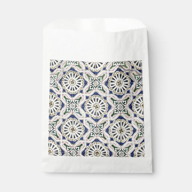 Portuguese Tiles - Azulejo Colourful Geometric Favour Bag (Front)