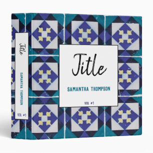Portuguese Tiles Azulejo Diamond Geometric Binder