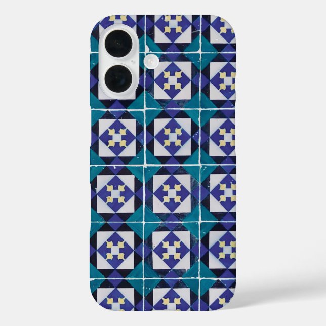 Portuguese Tiles - Azulejo Diamond Geometric Case-Mate iPhone Case (Back)