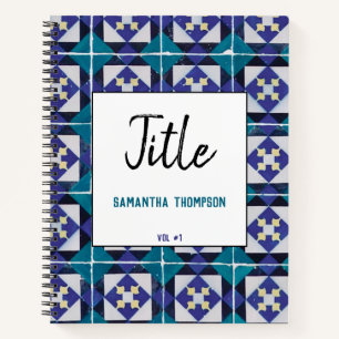 Portuguese Tiles Azulejo Diamond Geometric Sketch Notebook