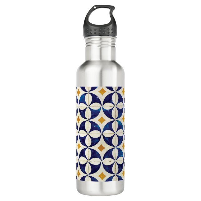 Portuguese Tiles - Azulejo Pattern Design 710 Ml Water Bottle (Front)