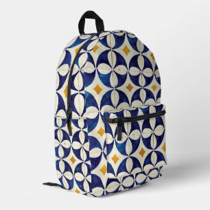 Portuguese Tiles - Azulejo Pattern Design Printed Backpack