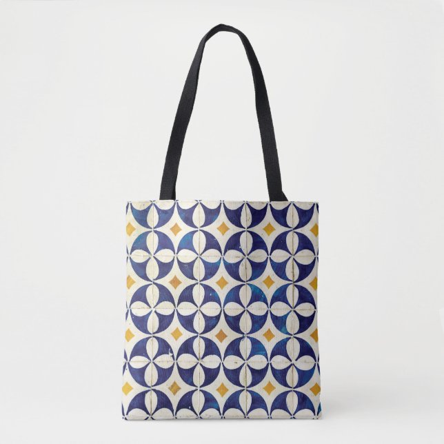 Portuguese Tiles - Azulejo Pattern Design Tote Bag (Front)