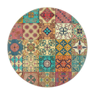 Portuguese tiles: Azulejo style seamless pattern. Cutting Board