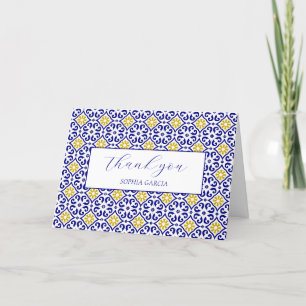 Portuguese Tiles Blue Bridal Shower Thank you 
