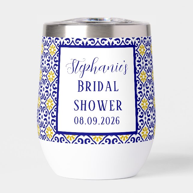 Portuguese Tiles Blue Mediterranean Bridal shower (Front)