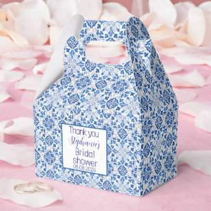 Portuguese Tiles Blue Mediterranean Bridal Shower Favor Box