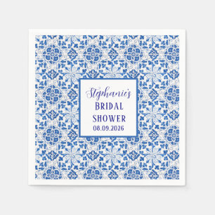 Portuguese Tiles Blue Mediterranean Bridal shower Napkin