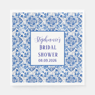 Portuguese Tiles Blue Mediterranean Bridal shower Napkin
