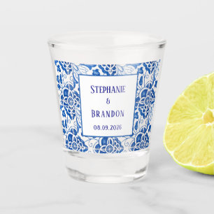 Portuguese Tiles Blue Mediterranean Wedding Shot Glass